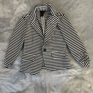 Striped Black & White Blazer Jacket